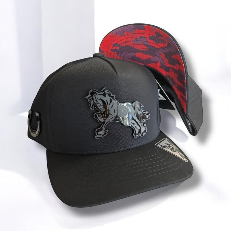 Horse Hats Snapback Cap Black Unisex with Horse Design and Adjustable Snapback Closure
