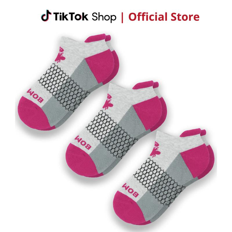 3 Pairs Bombas Women'S Ankle Socks | Women'S Tri-Block Ankle Socks | BB Socks for Men