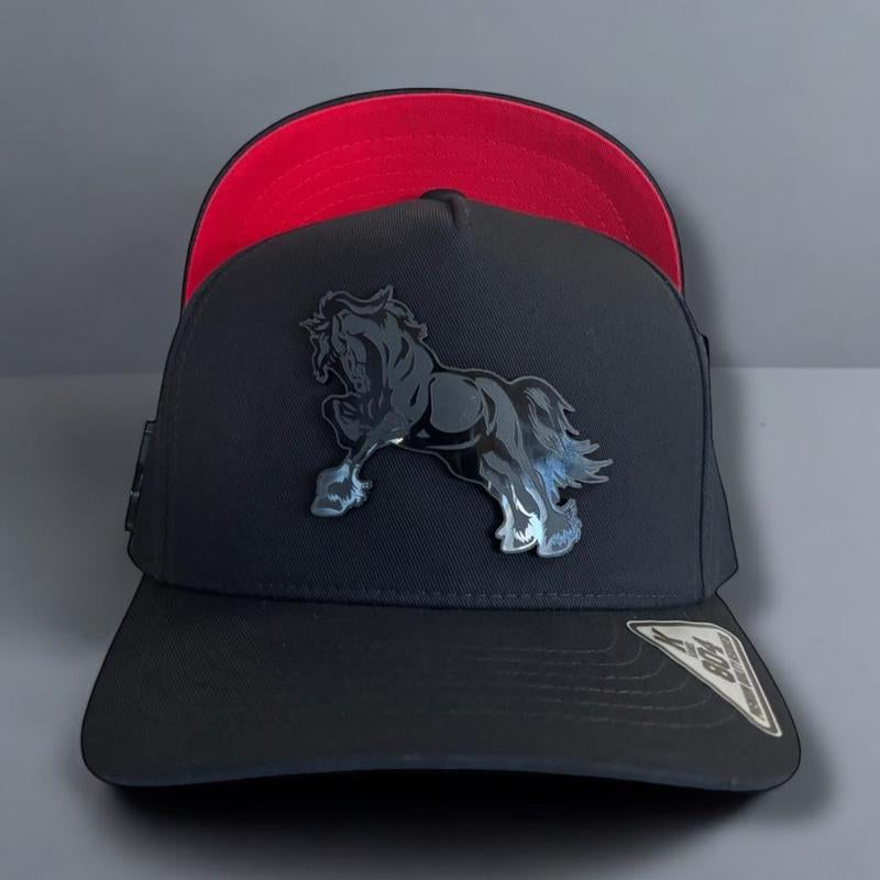 Horse Hats Snapback Cap Black Unisex with Horse Design and Adjustable Snapback Closure