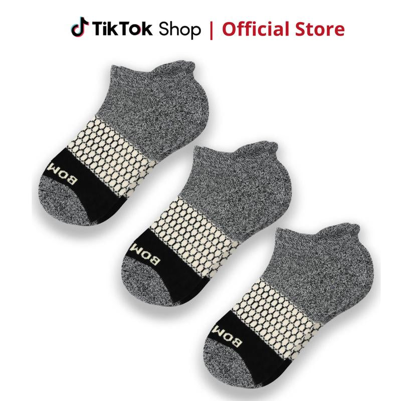 3 Pairs Bombas Women'S Ankle Socks | Women'S Tri-Block Ankle Socks | BB Socks for Men