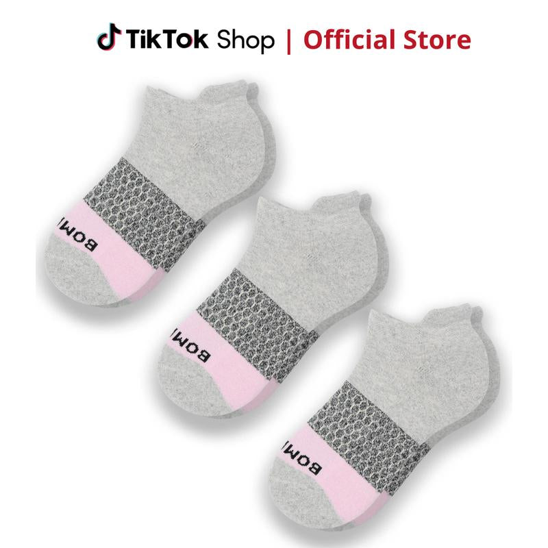 3 Pairs Bombas Women'S Ankle Socks | Women'S Tri-Block Ankle Socks | BB Socks for Men