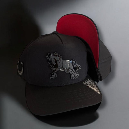 Horse Hats Snapback Cap Black Unisex with Horse Design and Adjustable Snapback Closure