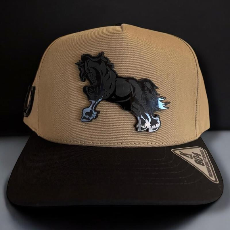 Horse Hats Snapback Cap Black Unisex with Horse Design and Adjustable Snapback Closure