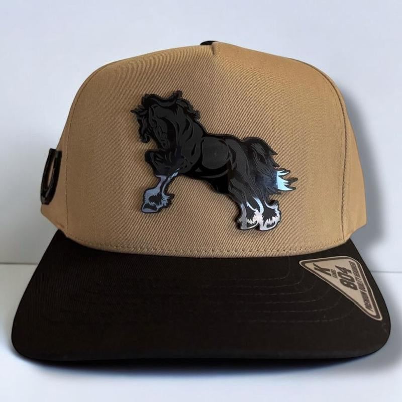 Horse Hats Snapback Cap Black Unisex with Horse Design and Adjustable Snapback Closure
