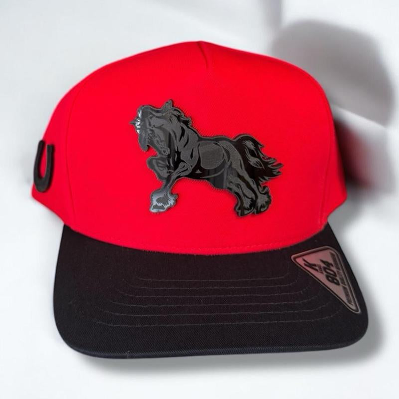 Horse Hats Snapback Cap Black Unisex with Horse Design and Adjustable Snapback Closure