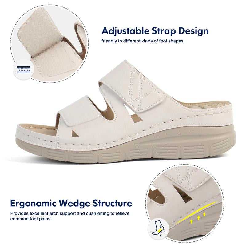 Ortho+Rest Women Arch Support Slides Orthotic Walking Sandals Orthopedic Summer Platform Sandals Girl Black