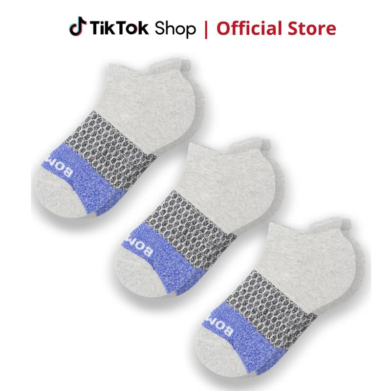 3 Pairs Bombas Women'S Ankle Socks | Women'S Tri-Block Ankle Socks | BB Socks for Men