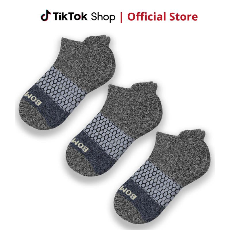 3 Pairs Bombas Women'S Ankle Socks | Women'S Tri-Block Ankle Socks | BB Socks for Men